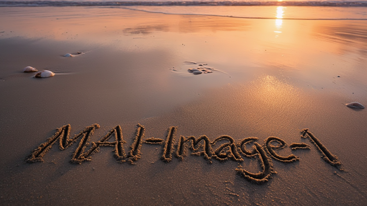 Der Text Mai-image-1 am Strand